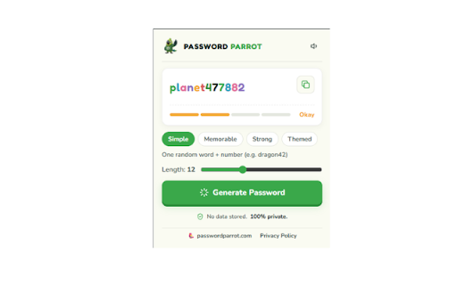 PasswordParrot screenshot 2