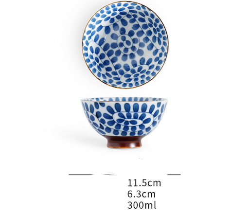 Title 12, Japanese-style ceramic rice and soup bowl for d...