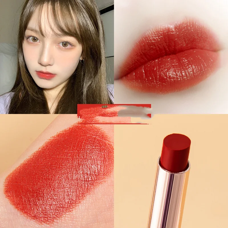 Golden thin tube semi-matte velvet matte moisturizing lipstick for soft lips, a comfortable wear with a beautiful matte 