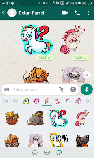 WA Sticker Kawaii Unicorns Pack