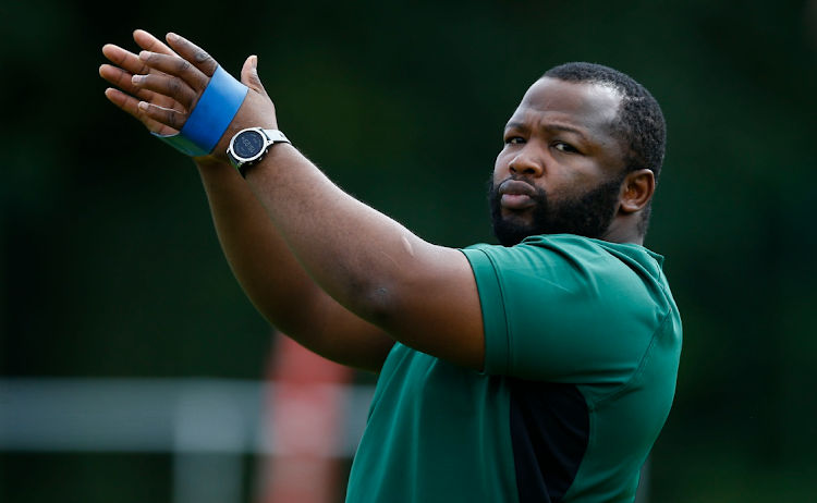 Ox Nché during a Springboks training session at Cardiff Metropolitan University in Wales on August 14 2023.