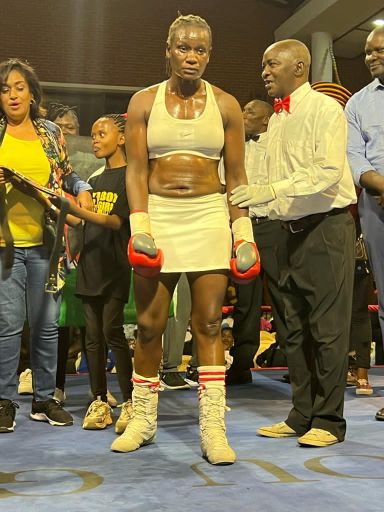 Sarah Achieng after being crowned champion