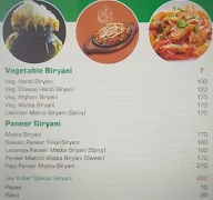 Jay Kuber Matka Biryani menu 1