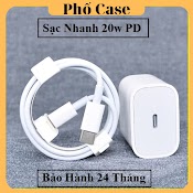 Bộ Củ Cáp Sạc Nhanh Pd 20W Cho 8/X/Xr/Xsmax/11/12/13/14. Cáp Typec To 20W [ Bh 24 Tháng ]