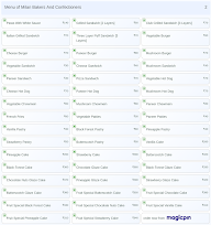 Milan Bakers And Confectioners menu 2