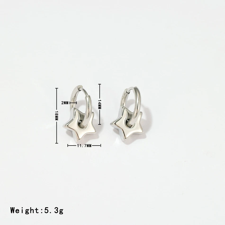 Boucles d'oreilles étoile en acier titane mode – Accessoire polyvalent et élégant, parfait pour toutes les tenues
