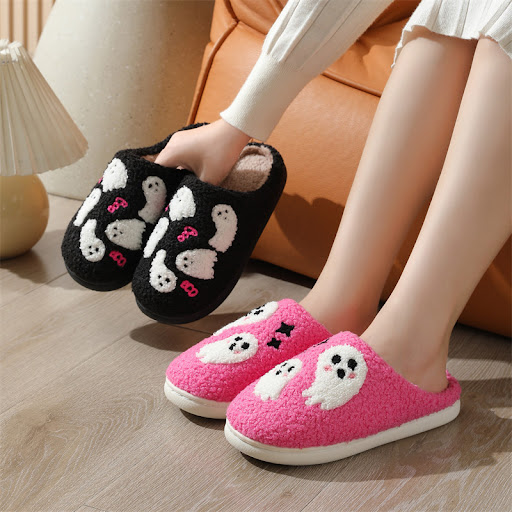 Title 3, Halloween Cartoon Ghost Cotton Slippers for Wom...