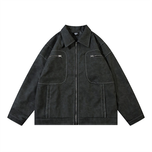 Title 10, Punk Distressed PU Leather Jacket for Men. Achi...