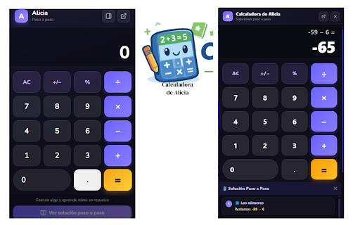 Calculadora de Alicia — Paso a Paso screenshot 1