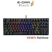 [Mã Elmall5 Giảm 5% Đơn 300K] Bàn Phím Cơ E - Dra Ek387L Rainbow Led - Bản Mới 2022 (Swicth, Blue / Brown / Red )