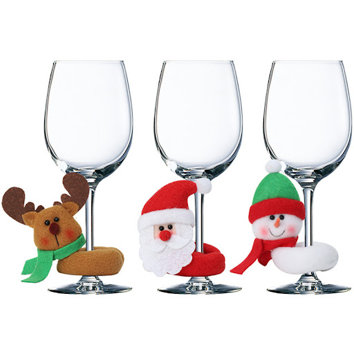 Title 2, Christmas Wine Glass Holding Flannel Enjoy your...