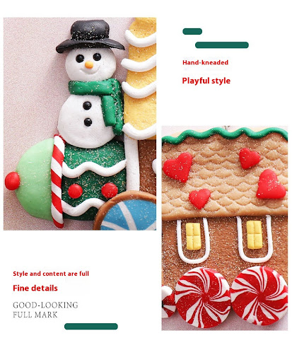 Title 6, Christmas Tree Ornaments Car Polymer Clay Scene...