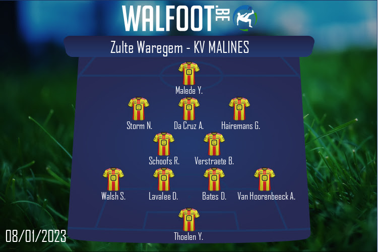 Composition KV Malines | Zulte Waregem - KV Malines (08/01/2023)