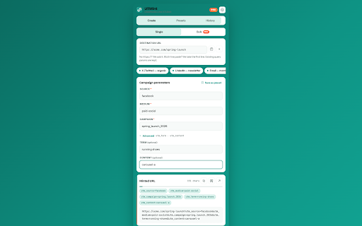 UTMint — UTM Link Builder & Campaign Presets screenshot 2