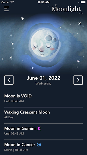 Screenshot Moonlight Phases, Susan Miller