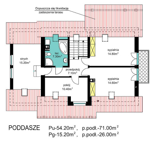 BW-17 wariant 2 - Rzut poddasza