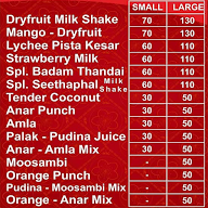 Shyam Mishra Juice Centre menu 1