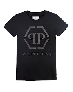 Черная черная футболка с логотипом детская Philipp Plein за 10 799 руб.