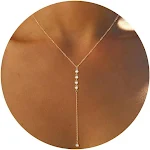 Single Layer Gold Y Necklace