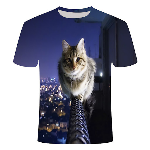 Title 5, New Pet Kitten 3d Printed T-shirt Kitten Cartoon