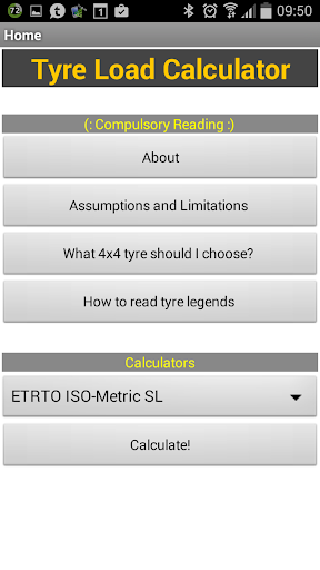 Tyre Load Calculator