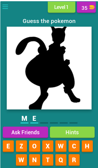 Android application Guess All The Pokemon screenshort