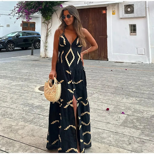 Title 4, Womens Fashion V-neck High Waist Sling Dress –...
