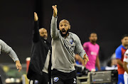 Head coach of the Montreal Impact Thierry Henry reacts after a decision was taken to reverse a penalty shot awarded to the Montreal Impact against CD Olimpia in the second half during the 1st leg of the CONCACAF Champions League quarterfinal game at Olympic Stadium on March 10, 2020 in Montreal, Quebec, Canada. CD Olimpia defeated the Montreal Impact 2-1. 