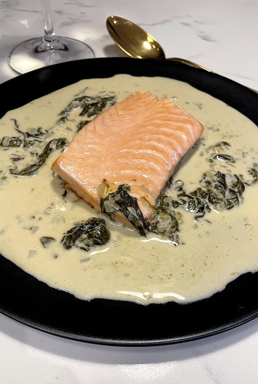 Salmon with Sorrel Sauce.