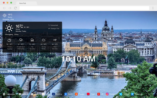 Overlooking the city New Tab HD Theme