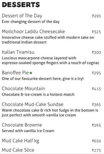 Cafe Delhi Heights menu 