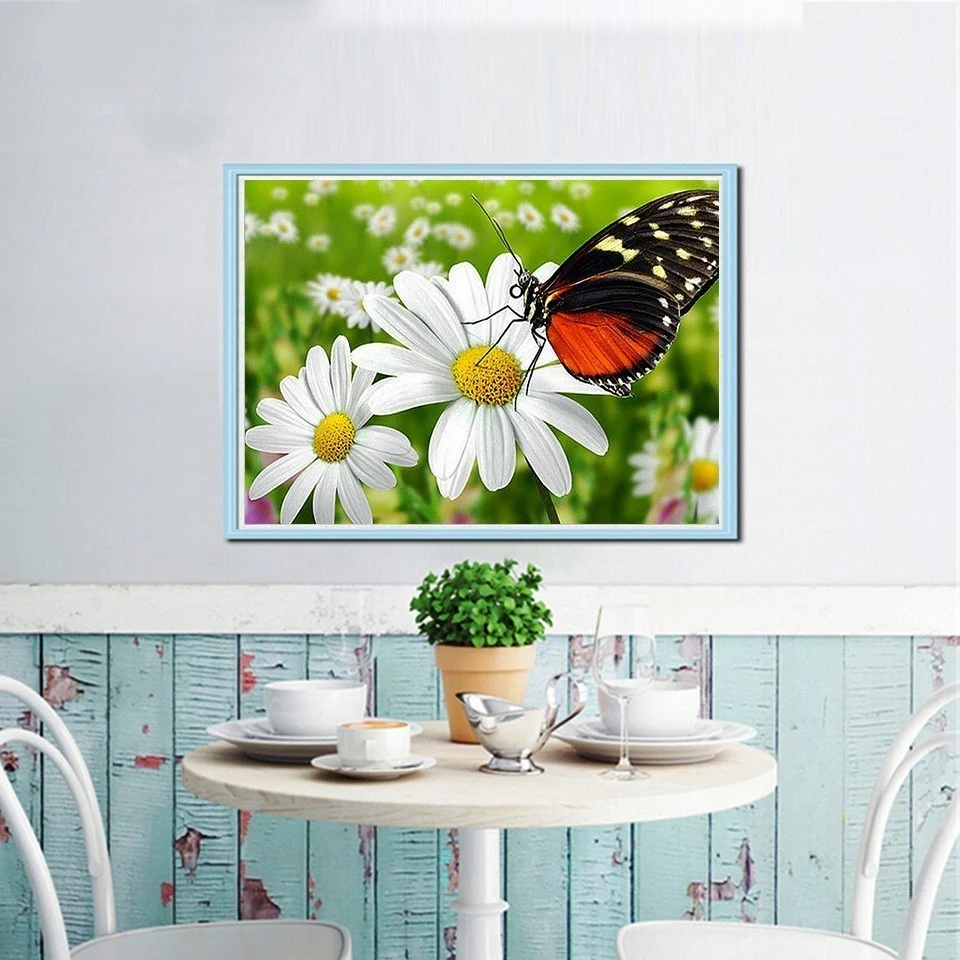 Title 3, 5D DIY Diamant Malerei Schmetterling Kreuzstich...