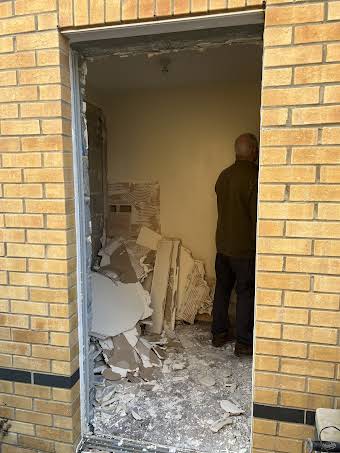 Removal of load bearing walls to create open plan kitchen and dining space.  album cover