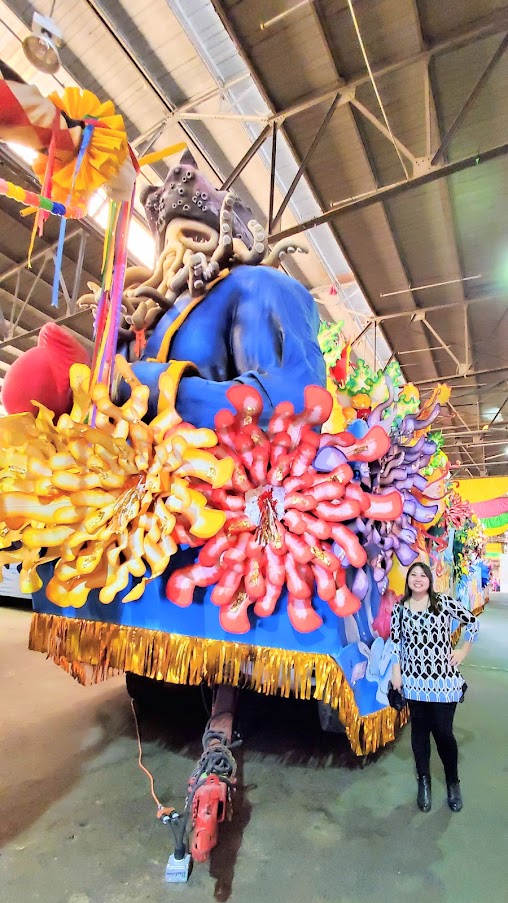 Things to do in New Orleans: Visiting Mardi Gras World. Family friendly, free shuttles can take you here, and a visit will take you 1 - 1.5 hours with multiple float and prop photo ops as well as learning about Mardi Gras