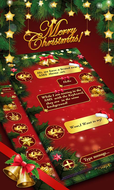Android application (FREE) GO SMS XMAS THEME screenshort