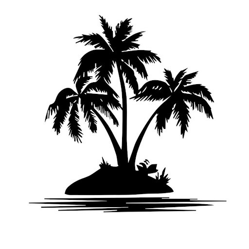 Title 2, Coconut tree pattern tropical wind home art dec...