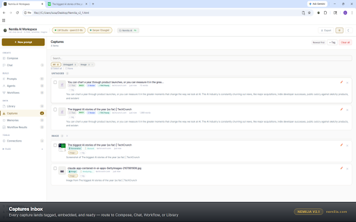 Nemilia — Send to Workspace screenshot 3