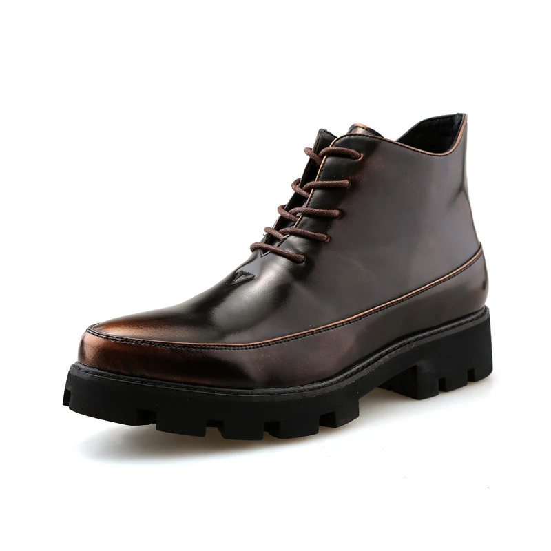 Zapatos casuales con plataforma de cuero, perfectos para el trabajo o el tiempo libre. Comodidad y estilo combinados en un solo calzado.