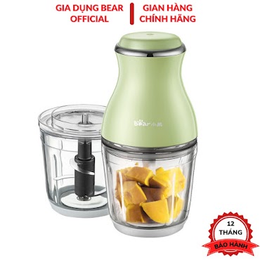 Máy Xay Thịt Mini Đa Năng 2 Cối Bear Qsj - B02X5, Thực Phẩ, Xay Sinh Tố Tỏi Ớt Thịt Cá Tôm Rau Củ Quả, Bh 12 Tháng