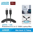 Dây Cáp Sạc Anker Type C To C 100W Powerline Iii - A8856 Sạc Nhanh Pd Cho Laptop Macbook Air Pro M1 Hdstore