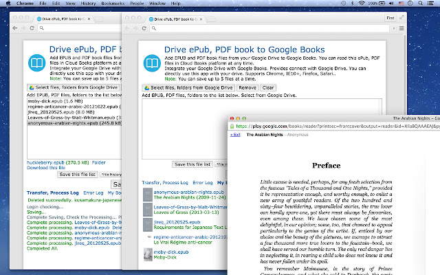 Drive ePub, PDF book to Google Books™ chrome extension