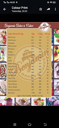 Benjamin Bakes & Cakes menu 2