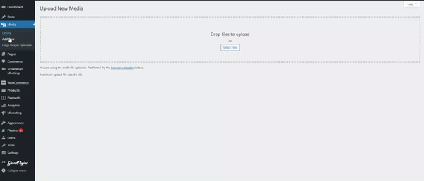 WordPress Large Images Uploader - 1