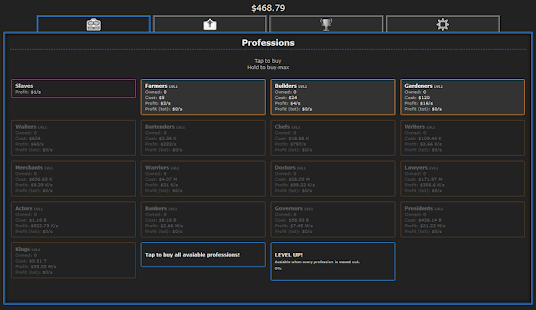  Idle Professions PRO- ekran görüntüsü küçük resmi  