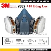 Mặt Nạ Phòng Độc 3M 7502 (Phun Sơn, Phun Thuốc Sâu, Hóa Chất, Chống Bụi Mịn Pm 2.5)