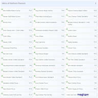 Northern Flavours menu 1