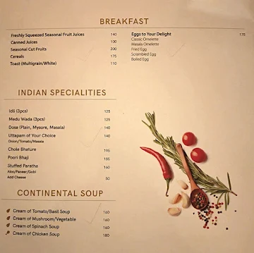 Spice Garden menu 