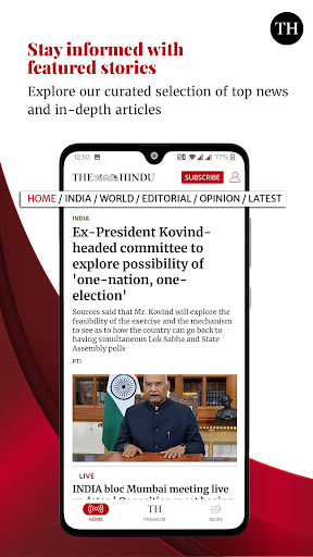 Screenshot The Hindu: Live News Updates