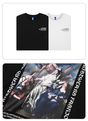 Title 12, Famous Painting Printed T-shirt, Creative Loose...