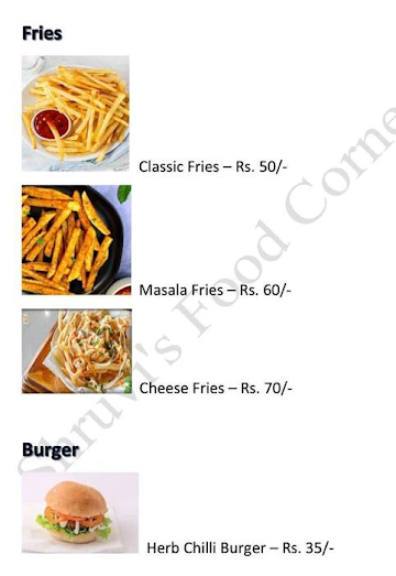 Shruvi's Food Corner menu 